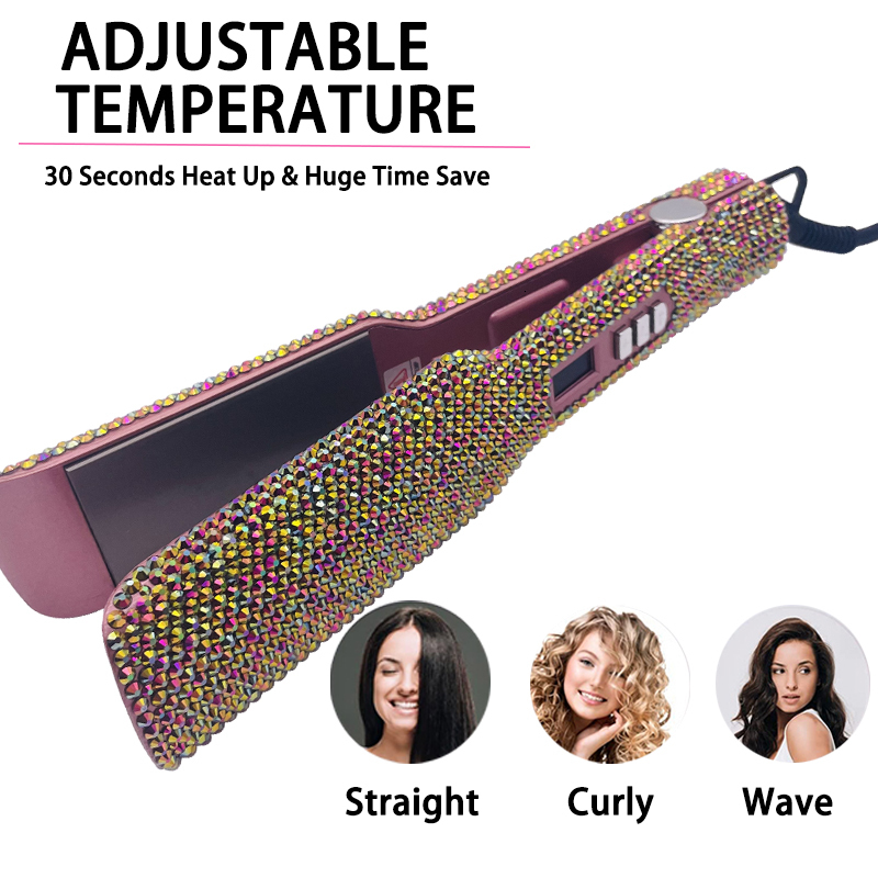 Hair Straighteners Straightener 2 Inch Crystal Flat Iron Professional Nano Plate Straightening MCH Instant Heat up 480 230823