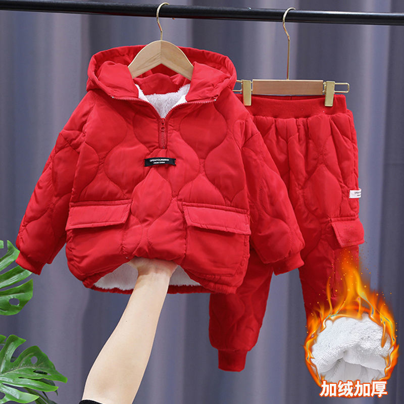 Clothing Sets 2023 Winter Girls Boys 2 10 Years Children Warm Thick Jackets Pants Suit Boy Coats Trousers Kids Tracksuit Outfit 230823