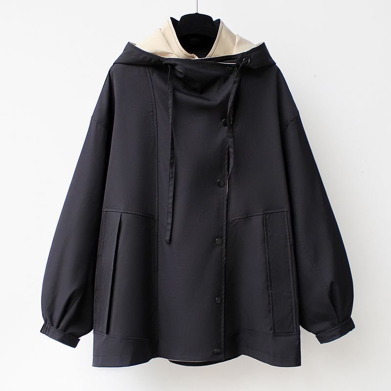 Women s Suits Blazers Spring and Autumn Mid length Trench Coat Hooded Zipper Loose Jacket Korean Version Fashion Little Chap Windbreak Women 230822