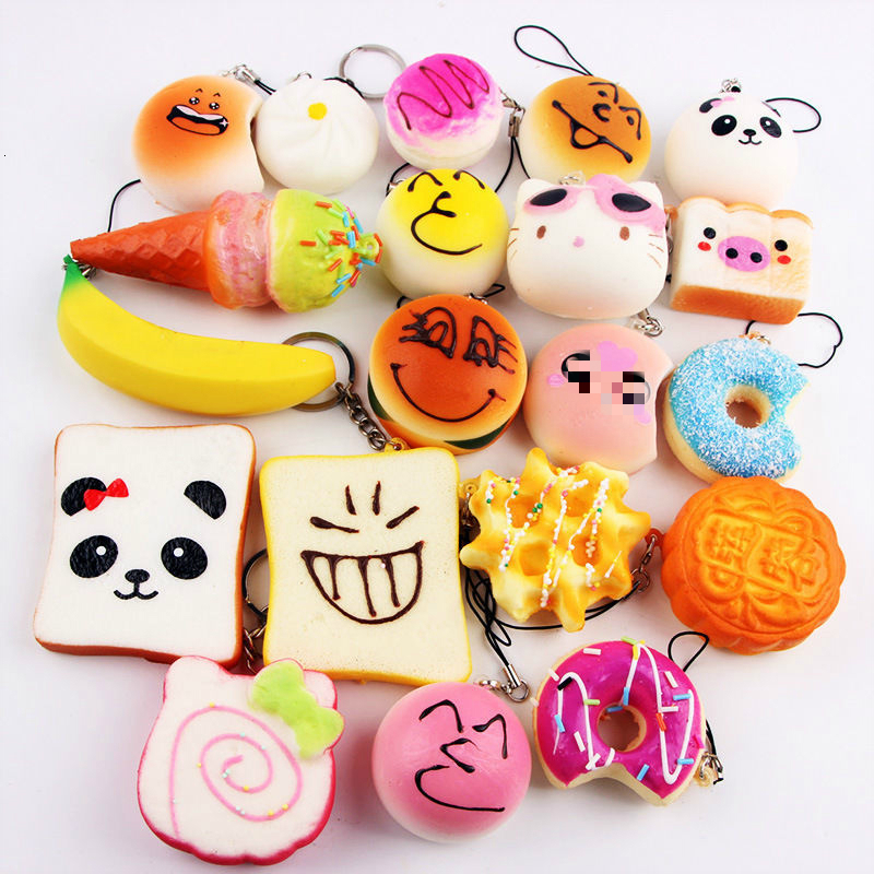 Decompression Toy 10/30PCS Kawaii Squishy Food Slow Rising Bread Cake Donut Cute Animal Toys For Children Stress Relief Toys 4-10CM Random Style 23082