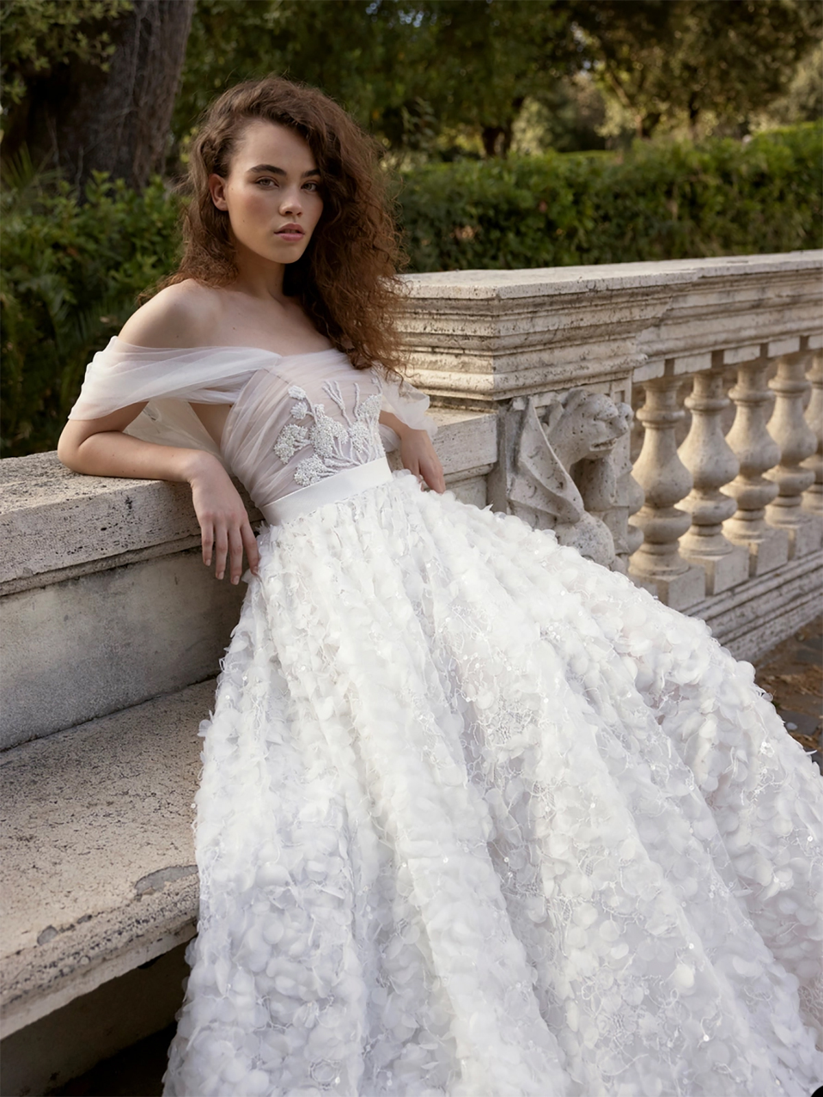 Beach A Line Wedding Dress Illusion Off Shoulder 3D Flowers Appliques Bridal Gowns Custom Made Beads Plus Size Bride Dresses