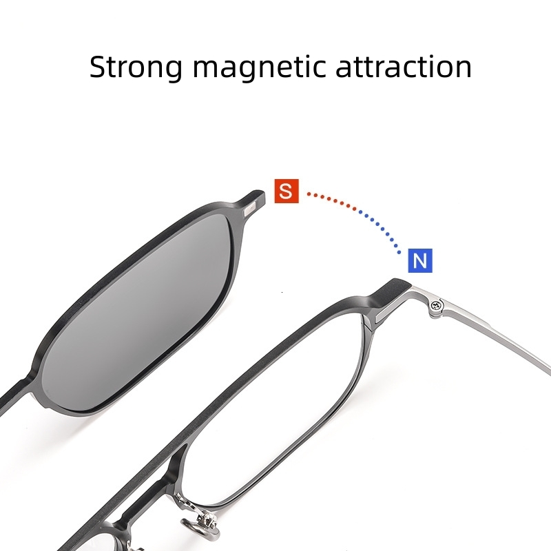 Fashion Sunglasses Frames YIMARUILI Aluminum Magnesium Ppure Retro Double Beam Magnetic Polarized Night Vision 3D Prescription Glasses Frame 9908 2308