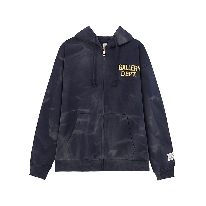 Men's Hoodies Sweatshirts Letter Print Tie Dyed Zip Cardigan Vintage Loose Pullover Men Women Weatwear 230822
