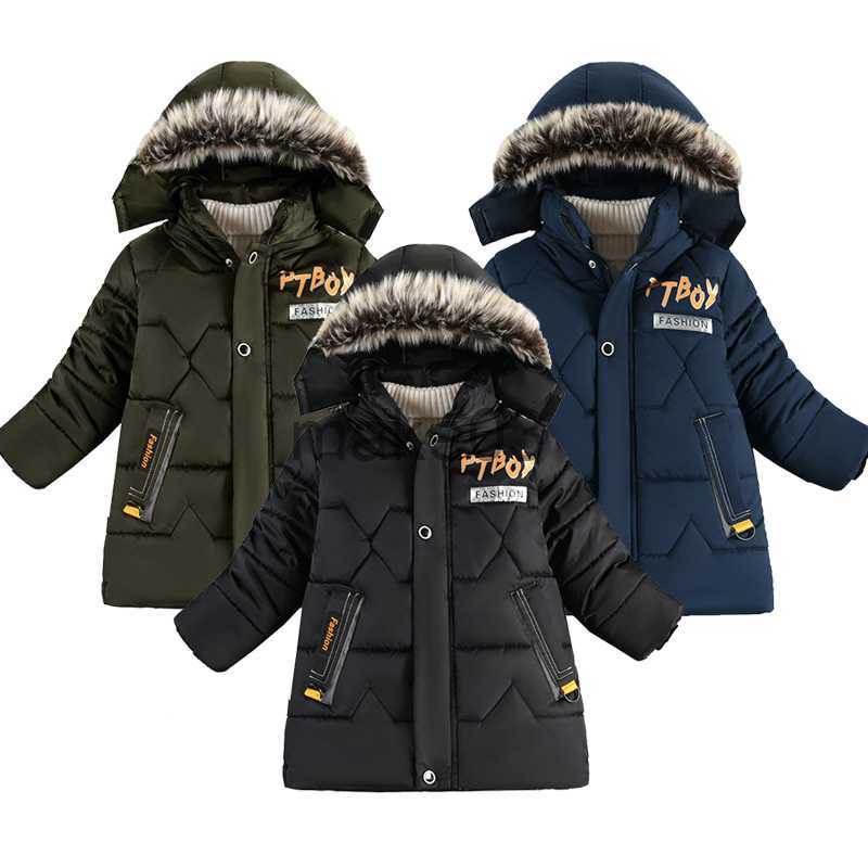 Down Coat Boys Down Jackets 510 Years 2023 Winter Teen Boy Thick Warm Cotton Hooded Coats Outerwear Children Clothing Windbreaker Jackets J230823