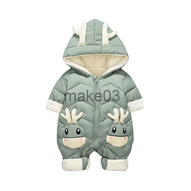 Down Coat OLEKID 2023 Baby Winter Snowsuit Plus Velvet Thick Baby Boys Jumpsuit 02 Years Newborn Romper Baby Girls Overalls Toddler Coat J230823