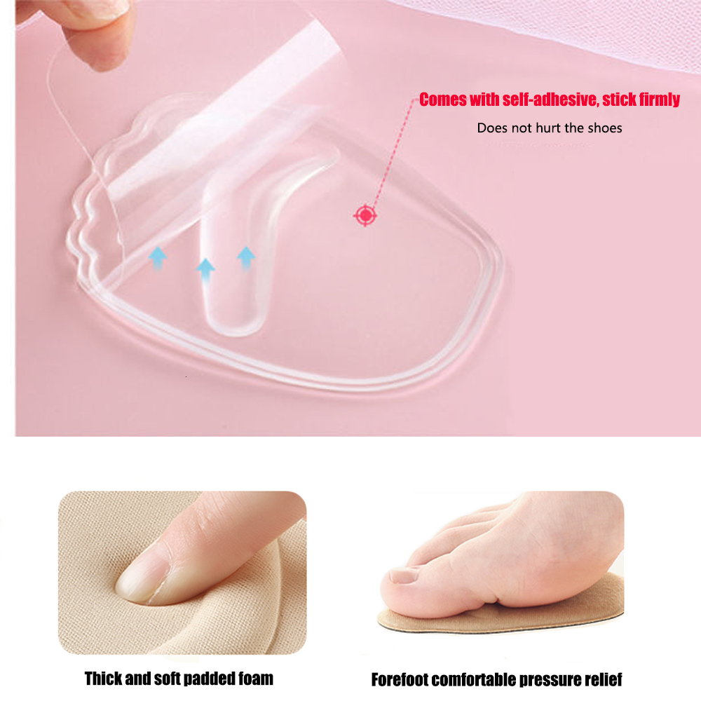 Shoe Parts Accessories Forefoot Insert Cushion Pads for Women Shoes Anti slip Silicone Foot Pain Relief High Heels Sandals Gel Insoles 230823