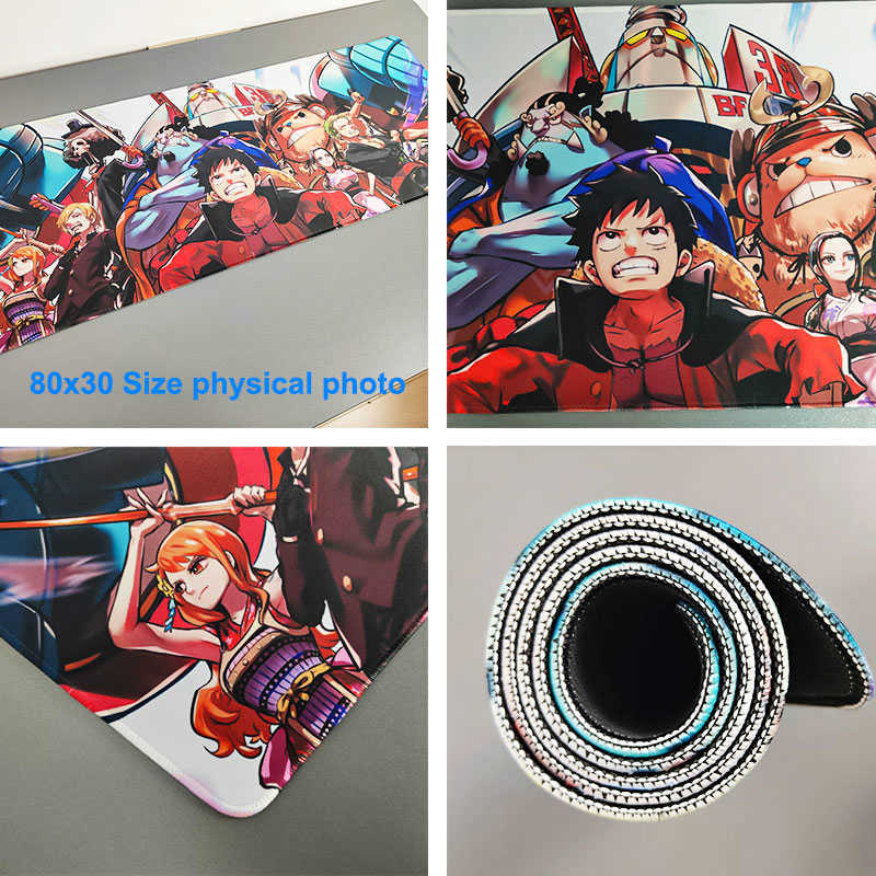Mouse Pads Wrist Anime One Piece XXL MousePad Shanks Sanji Water Law Large Mouse Pad Manga Computer Padding Accessories Desk Mat R230823