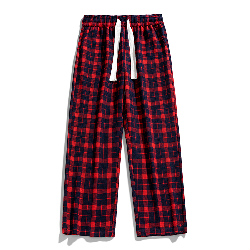 Men's Pants Autumn Vintage Plaid Men Straight Loose Trousers Fashion Korean Street Causal Slacks Jogger Sweatpants Male Plus Size 3XL 230822