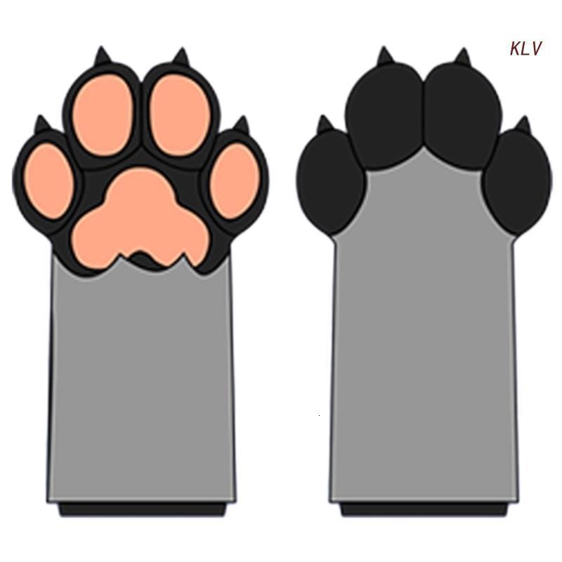 Five Fingers Gloves Wolf Costume Furry Paw Warm Gloves for Adult Cute Plush Mittens Costume Accessory Animal Cosplays Party 6XDA 230822