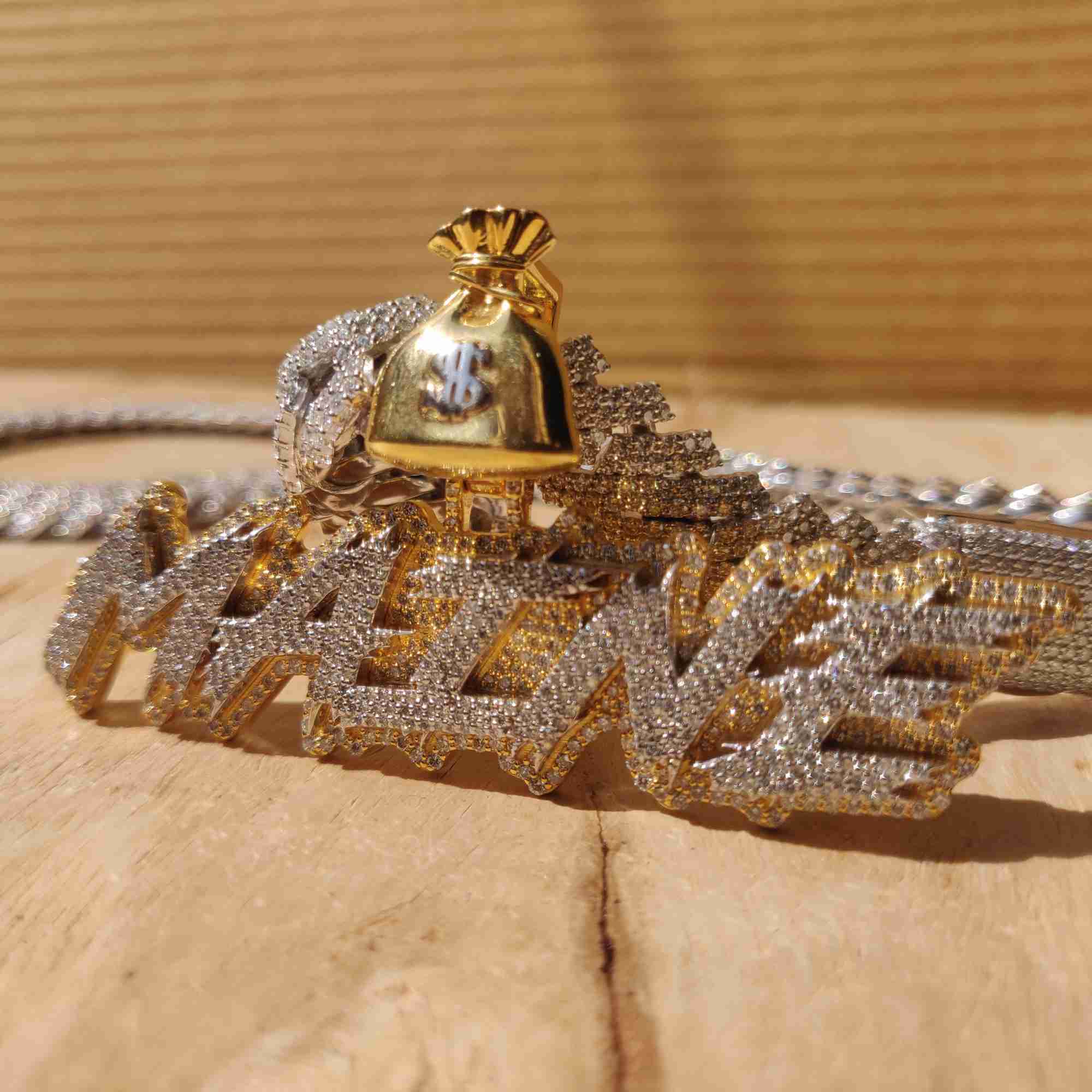 Vvs Moissanite Cuban Link Necklace Iced Out Initial Necklace Solid Gold Chain Bulk for Men Women