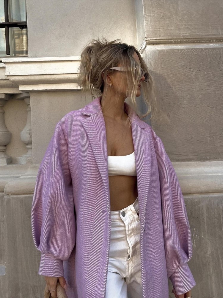 Women's Jacket Autumn Solid Lapel Crop Overcoat Fashion Long Seeve One Button Short Coat 2023 Chic Temperament Commute Female Streetwear 230822