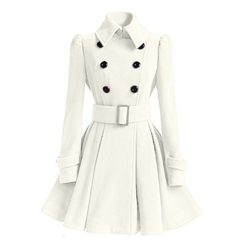 Women's Trench Coats SXXL Fashion Classic Winter Thick Coat Europe Belt Buckle Trench Coats Double Breasted Outerwear Casual Ladies Dress Coats 2