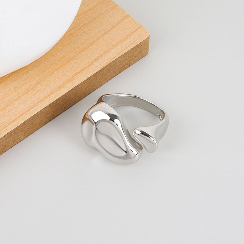 Band Rings Silver Gold Color Concave convex Irregular Width Open Ring Female Fashion Creative Vintage Punk Party Jewelry Gifts 230823