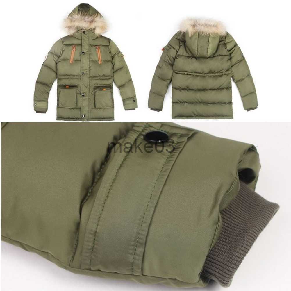 Down Coat Boy Winter Coat Warm Quilted Puffer Kids Parka Jacket with Detachable Fur Hood Windproof Thick Outerwear for Teenagers J230823
