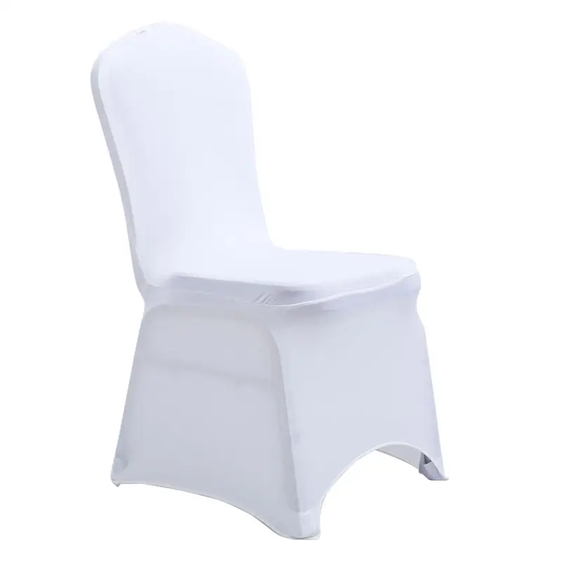 White Chair Covers Polyester Spandex Chair Cover Stretch Slipcovers for Wedding Party Dining Banquet Flat-Front Seat Covers