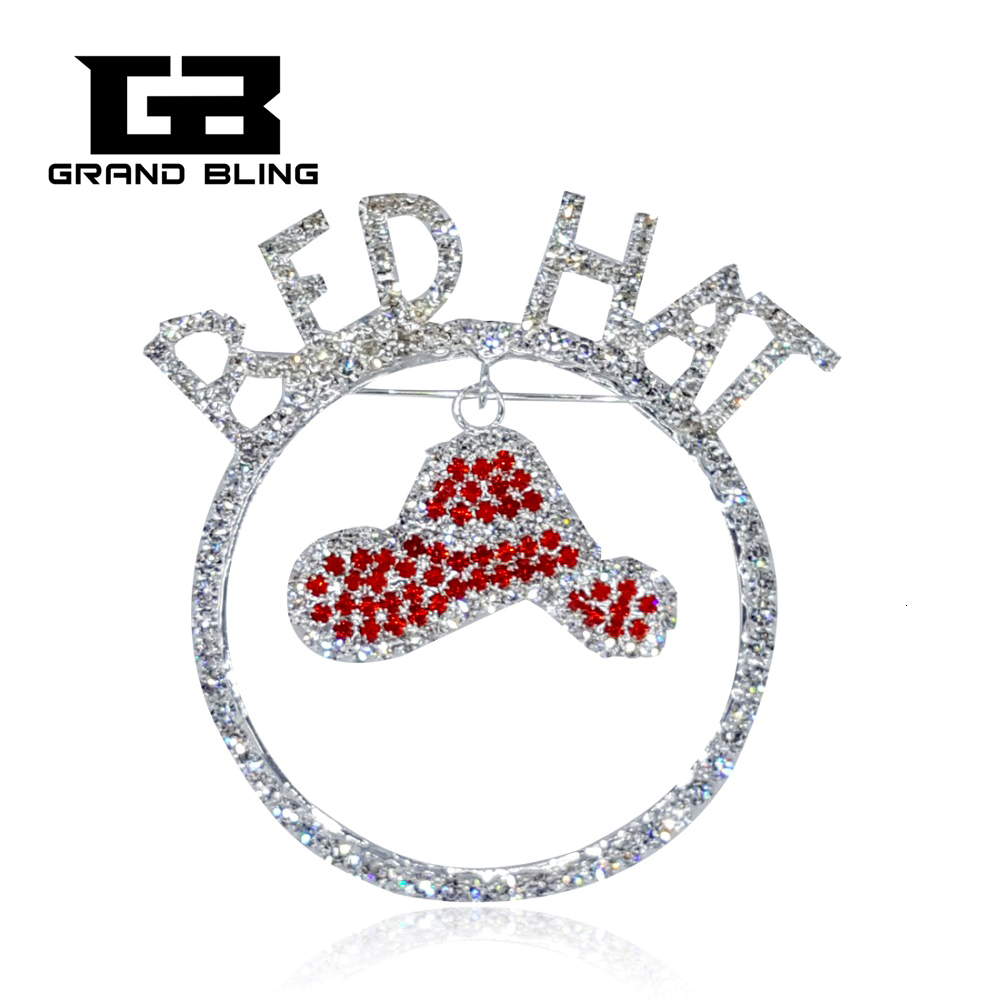 Pins Brooches Red Hat Theme Brooch Pin with Charm 230822