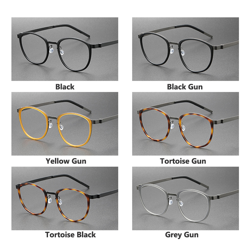Fashion Sunglasses Frames Glasses Frame for Men Women Vintage Round Myopia Optical Eyewear Screwless Prescription Eyeglasses Frame Spectacle 230822