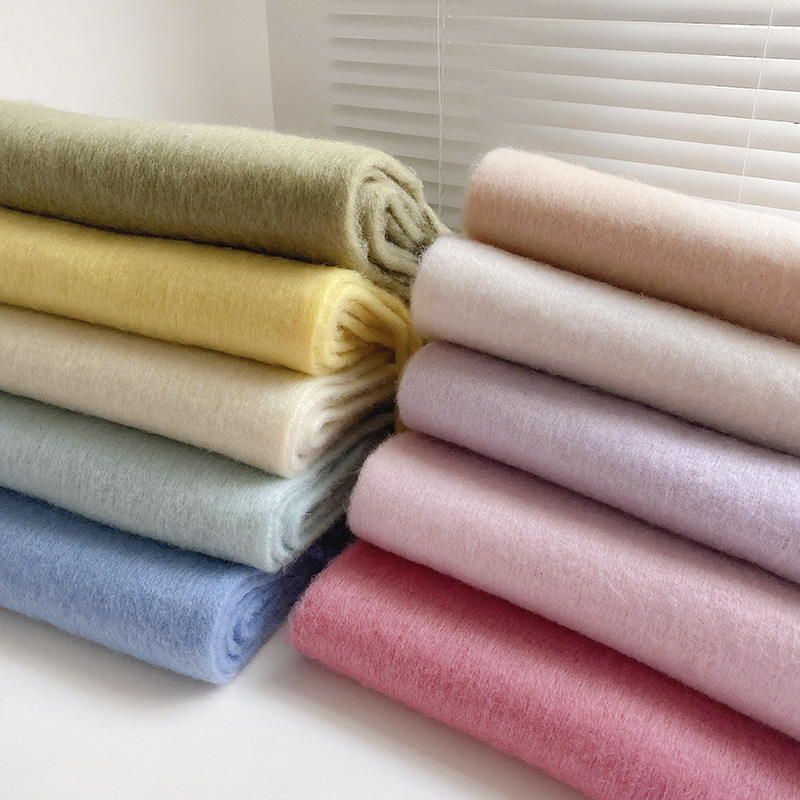 Scarves Womens Winter Mohair Scarf Solid Warm Thickened Cashmere Knitting Thick Tassel Shawl Women Men Couple Accessories 230823