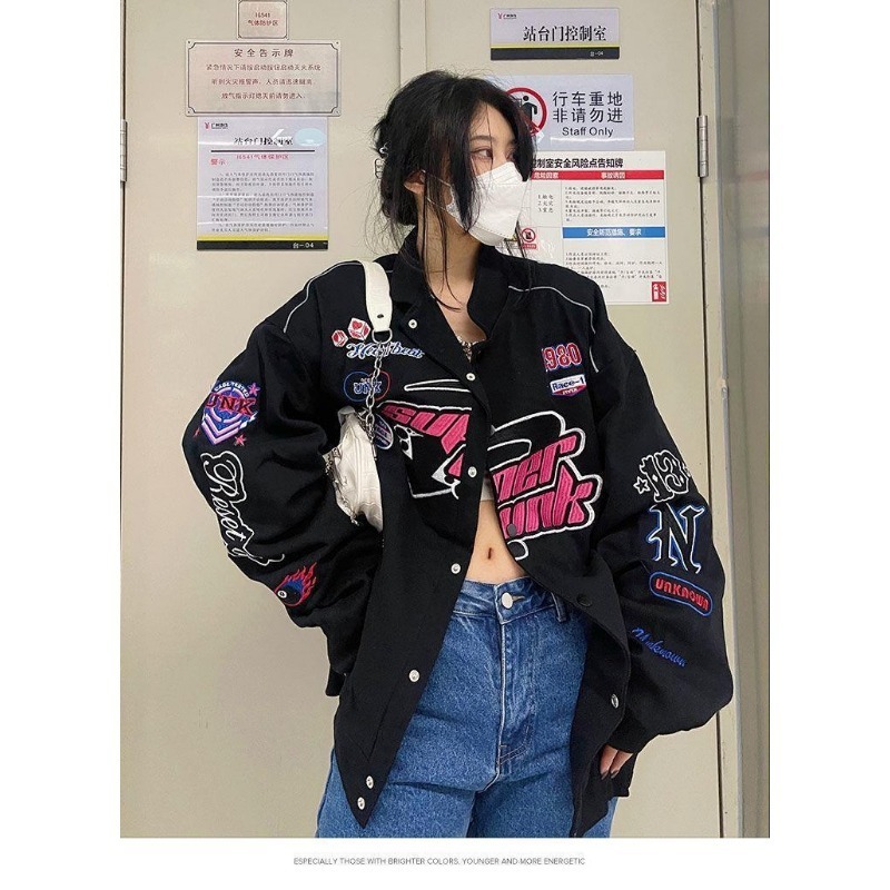 Women's Jackets 2023 Fashionable Casual Winter Thickened Racing Jacket for Women winter jacket women chaquetas y2k 230822