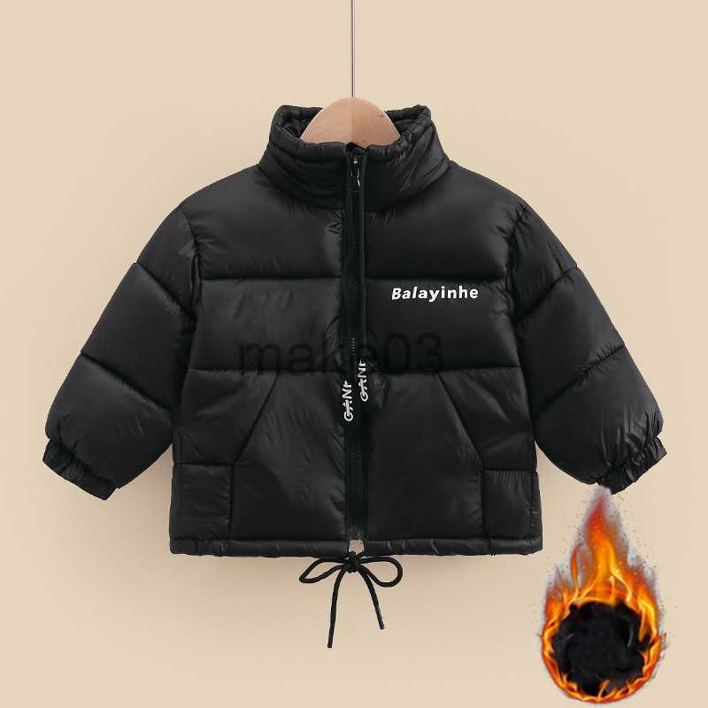 Down Coat Girls Winter Coat Letter Pull Rope Zipper Warm Down Boys Jacket 2023 Kids Jackets for Boys Casual Kids Parka Overcoat 213 Year J230823