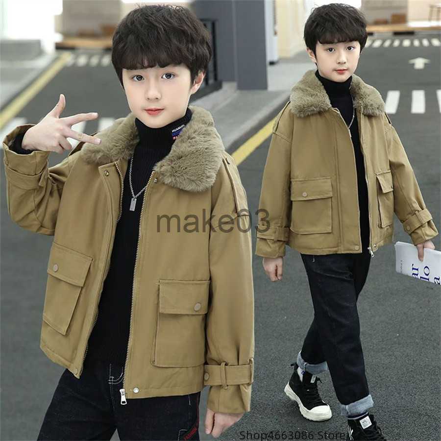 Down Coat 2022 New Winter Children's Warm Cotton Jackets Coats boys Short Quilted Jacket Kids Clothes Boy Outerwear 314 years J230823