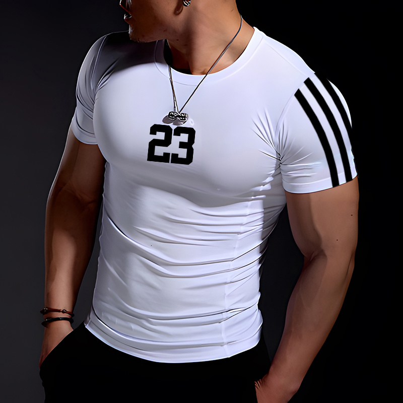 Men's Tracksuits Fashion Summer Casual Comfortable TightFitting TShirt Sports Gym Sportswear QuickDrying Breathable T Shirt XXS6XL 230822