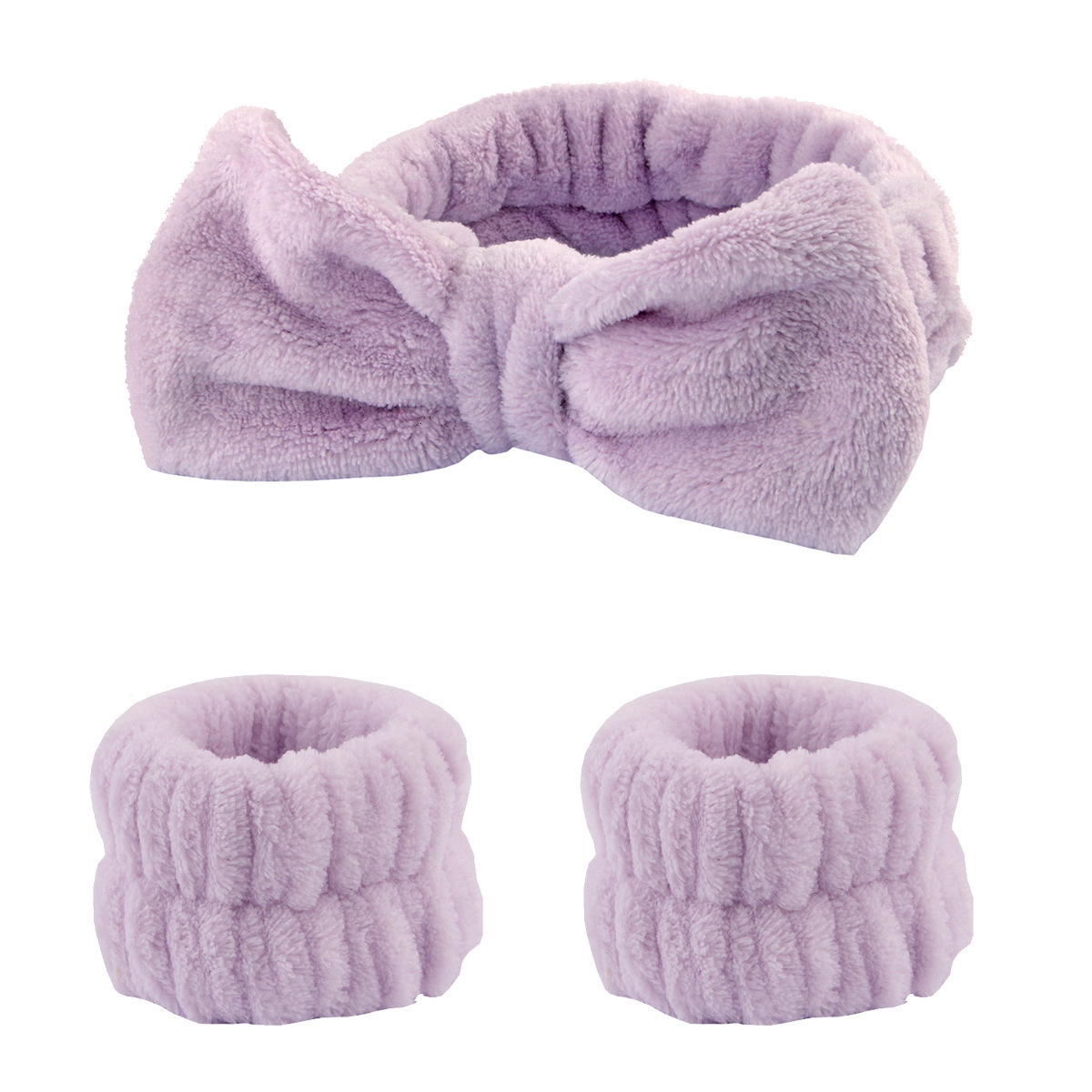 Headbands Wash Face For Women Coral Fleece Hair Bands Cuff Waterproof Absorbent Wristbands Head Band Accessories Set 230823