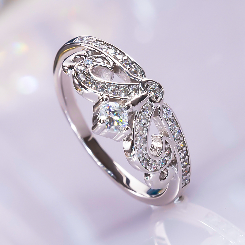 Wedding Rings 2023 Crown Ring S925 Sterling Silver Pt950 Platinum Plated for Women Fine Jewelry Engagement Party Gift 230822