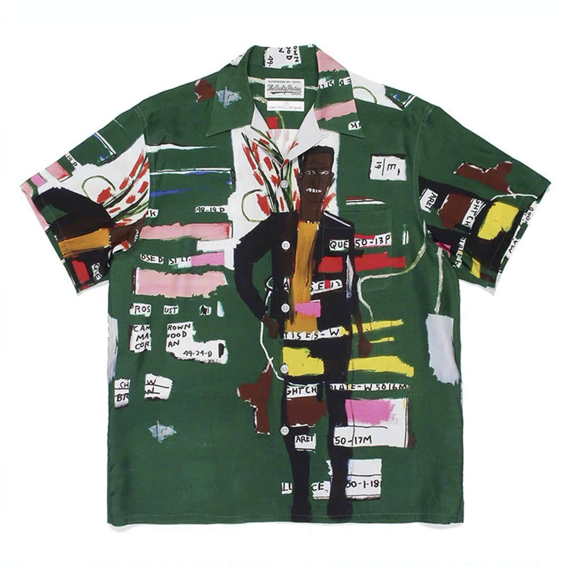 Men's Casual Shirts Graffiti WACKO MARIA Shirt Men Women Good Quality Hawaiian Short Sleeve Hawaii Beach 230823