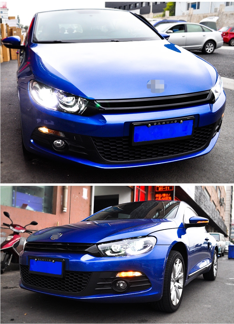 Front Headlight For VW Scirocco 20 08-20 18 Upgrade LED Far and Near Lights LED Running Headlamp Streamer Turn Signal