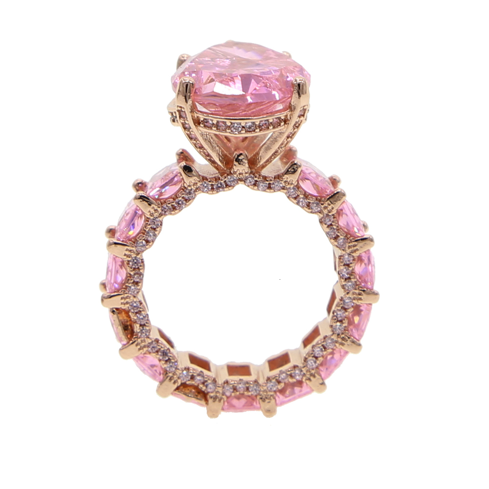 Wedding Rings Vintage Water Drop 8ct Pink Diamond Cz Ring 925 Sterling Silver Engagement Band for Women Bridal Party Jewelry 230822