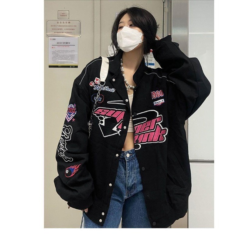 Women's Jackets 2023 Fashionable Casual Winter Thickened Racing Jacket for Women winter jacket women chaquetas y2k 230822