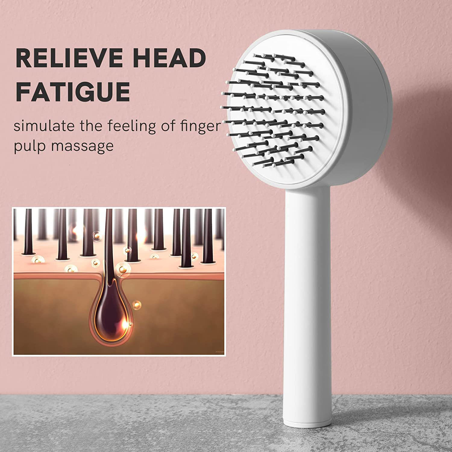 Hair Brushes 3D Air Cushion Massager Brush Anti Static Self Cleaning Easy Clean Retractable Bristle Detangler 230823