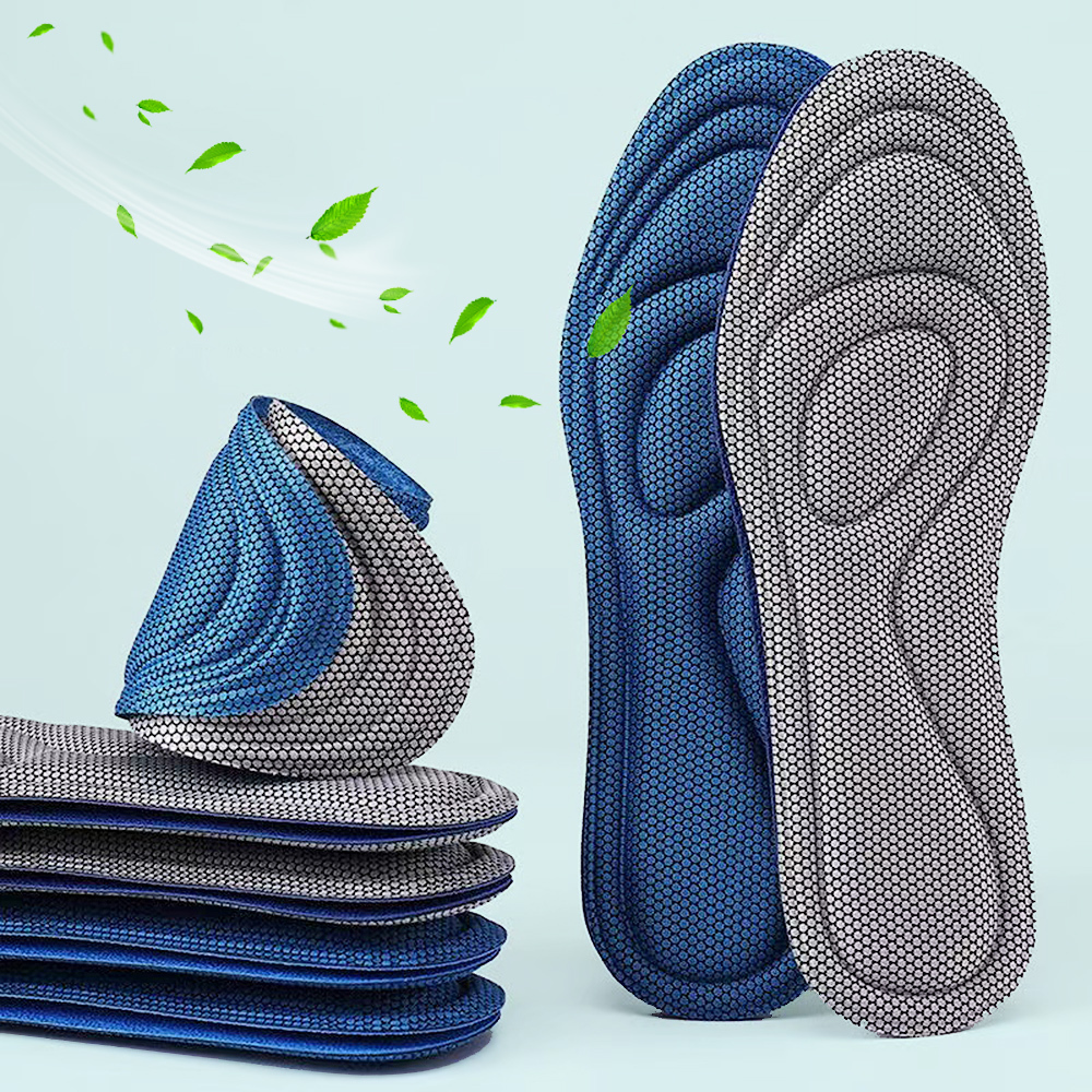 Shoe Parts Accessories 4PCS Memory Foam Orthopedic Insoles for Shoes Men Women Nano Antibacterial Deodorization Insole Sweat Absorption Running Cushio