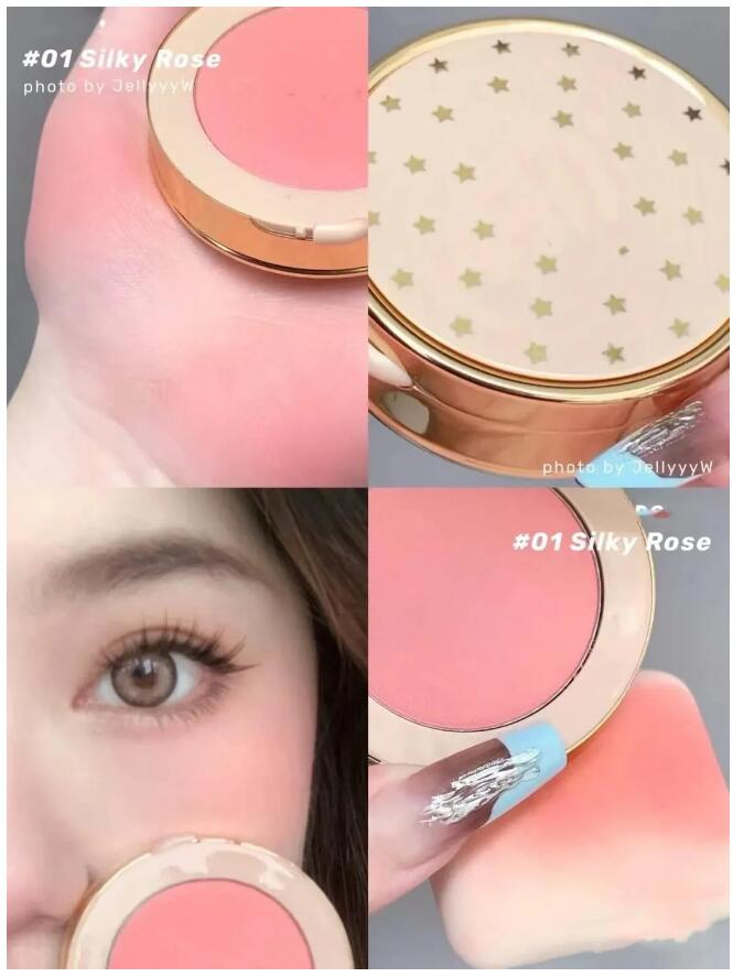 New Silky Blush Powder 4 colors silky rose tender apricot radiant pink bright coralmakeup palette 5.5g FARD A JOUES POUDRE SOYEUSE