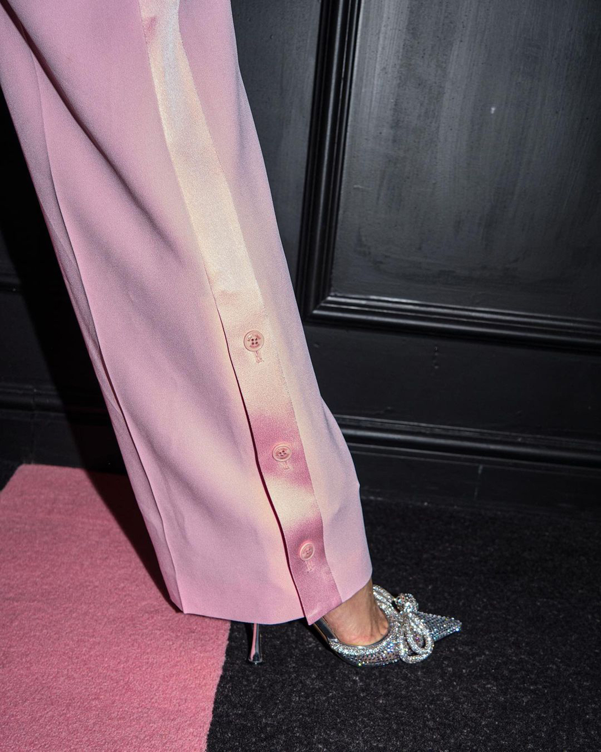 red carpet fashion women pants suits hot pink leisure evening party tuxedos formal wear for wedding jacketpants