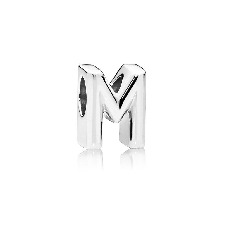 925 Sterling Silver Charm Beads 26 English Letters Beading DIY Accessories San Beads Are Suitable For Primitive Jewelry Free Delivery