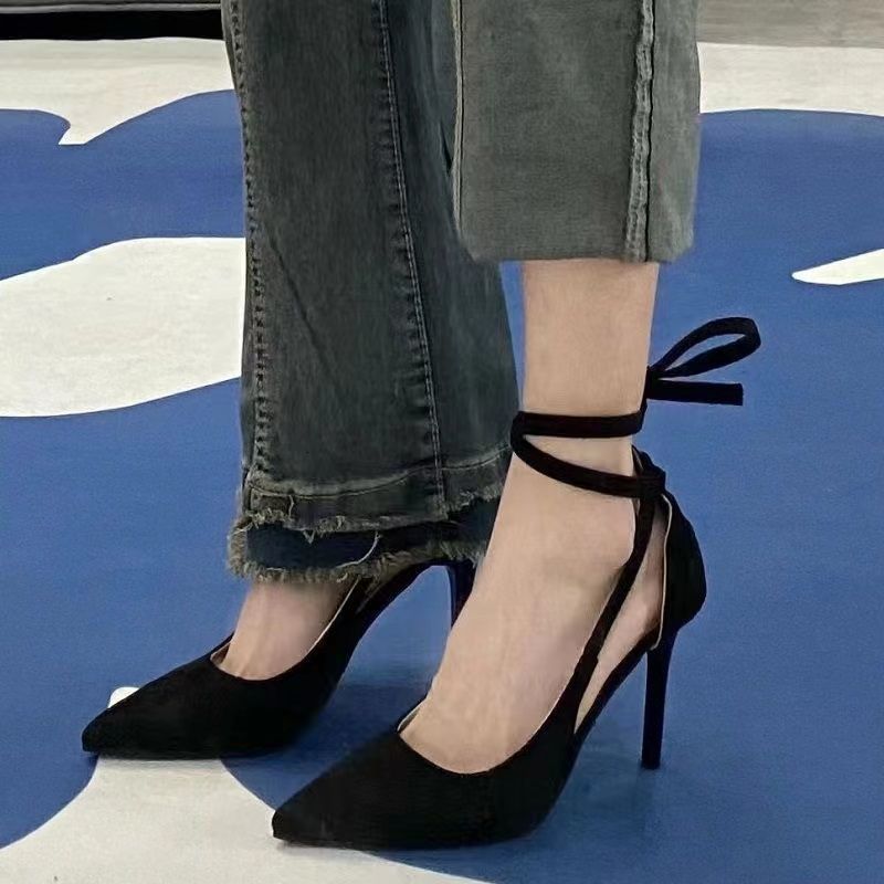 Dress Shoes Fashion High Heel's 2023 Autumn and Winter Korean Edition Suede Versatile New Pointed Thin Heel Shoe 230823