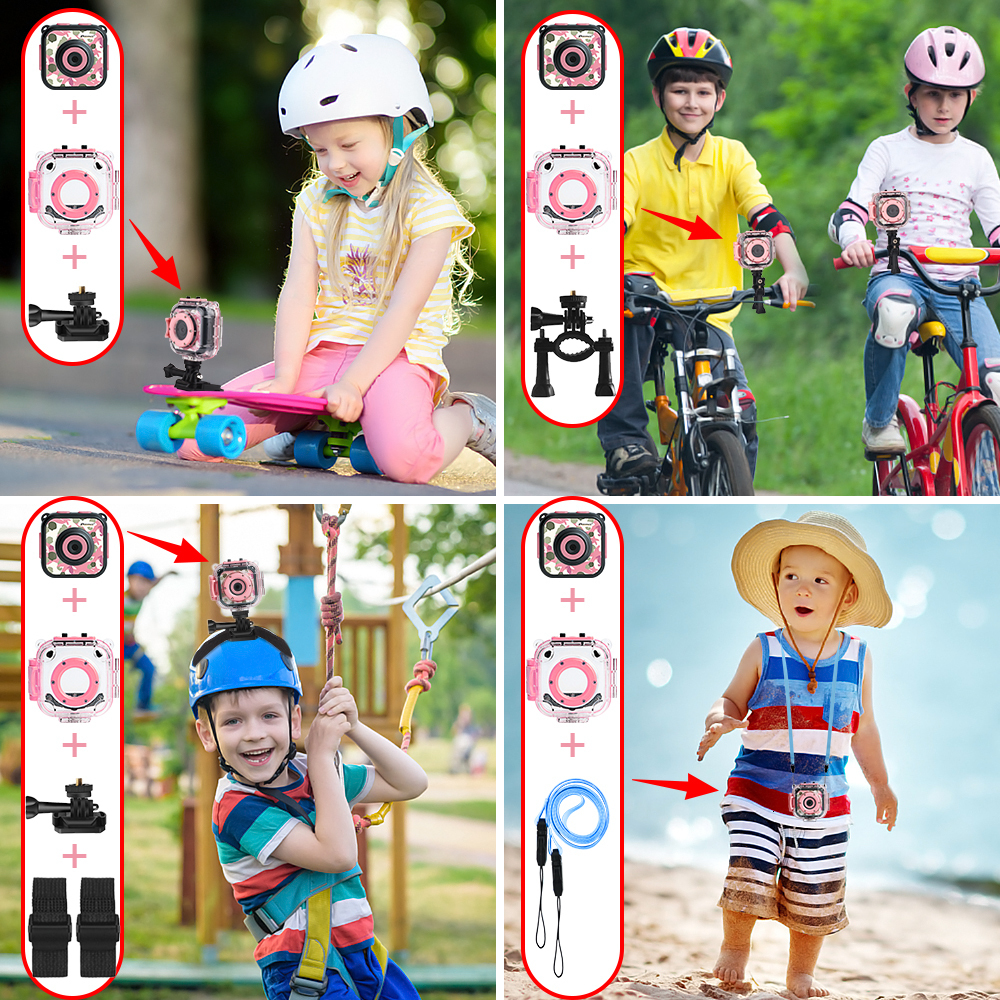 Weatherproof Cameras Kids Toy Camera Waterproof for Child Bike Action Video P o 4K Underwater Go Hero Pro Toys 230823