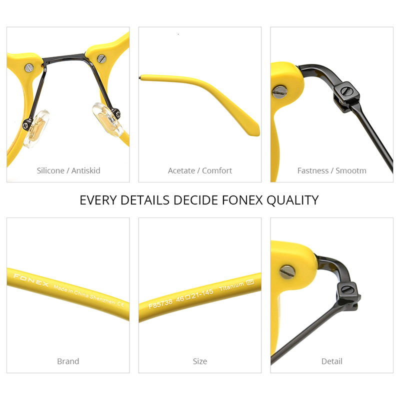 Fashion Sunglasses Frames FONEX Acetate Glasses Frame Women Retro Polygon Prescription Eyeglasses Men Round Optical Spectacles Eyewear F85738 230822