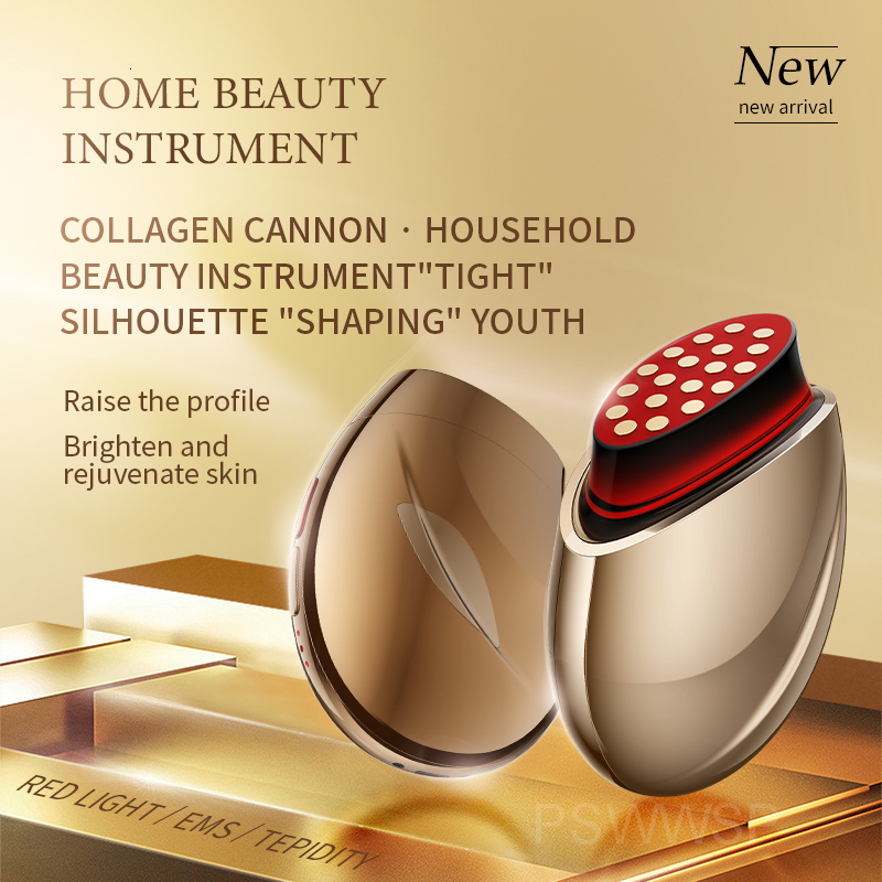Face Massager Collagen Regeneration EMS Beauty Instrument Red Light Lifting Tighten Cannon Skin Rejuvenation Machine 230823