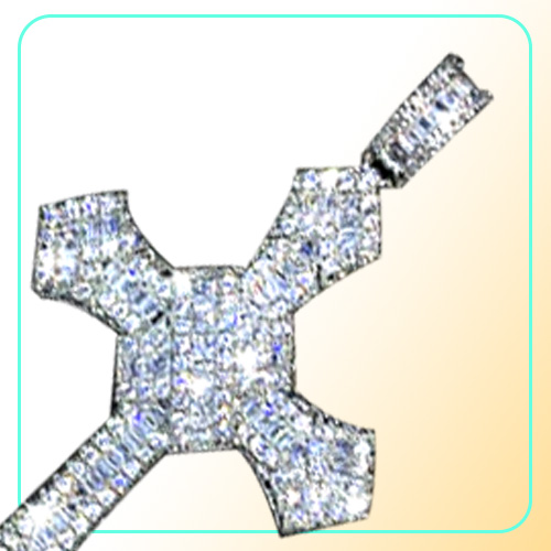 Iced Out Cross Pendant Necklace Mens Hip Hop Necklace Jewelry Womens Sweater Chain Necklaces271w