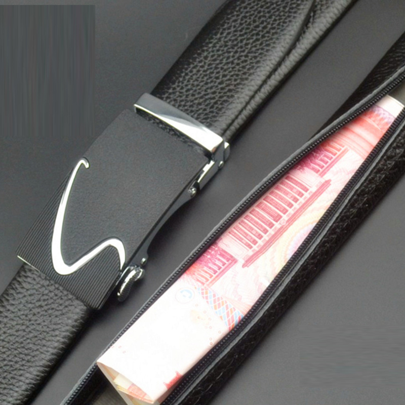 Other Fashion Accessories Genuine Leather Cash Anti Theft Belt Waist Bag Automatic Buckle Hidden Money Strap Wallet Pack Men Secret Hiding 230822