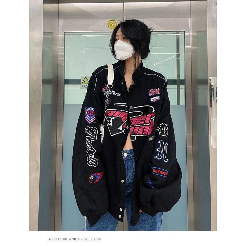 Women's Jackets 2023 Fashionable Casual Winter Thickened Racing Jacket for Women winter jacket women chaquetas y2k 230822