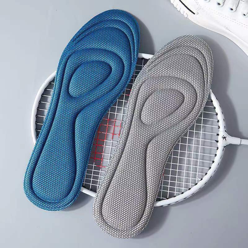 Shoe Parts Accessories 4PCS Memory Foam Orthopedic Insoles for Shoes Men Women Nano Antibacterial Deodorization Insole Sweat Absorption Running Cushio