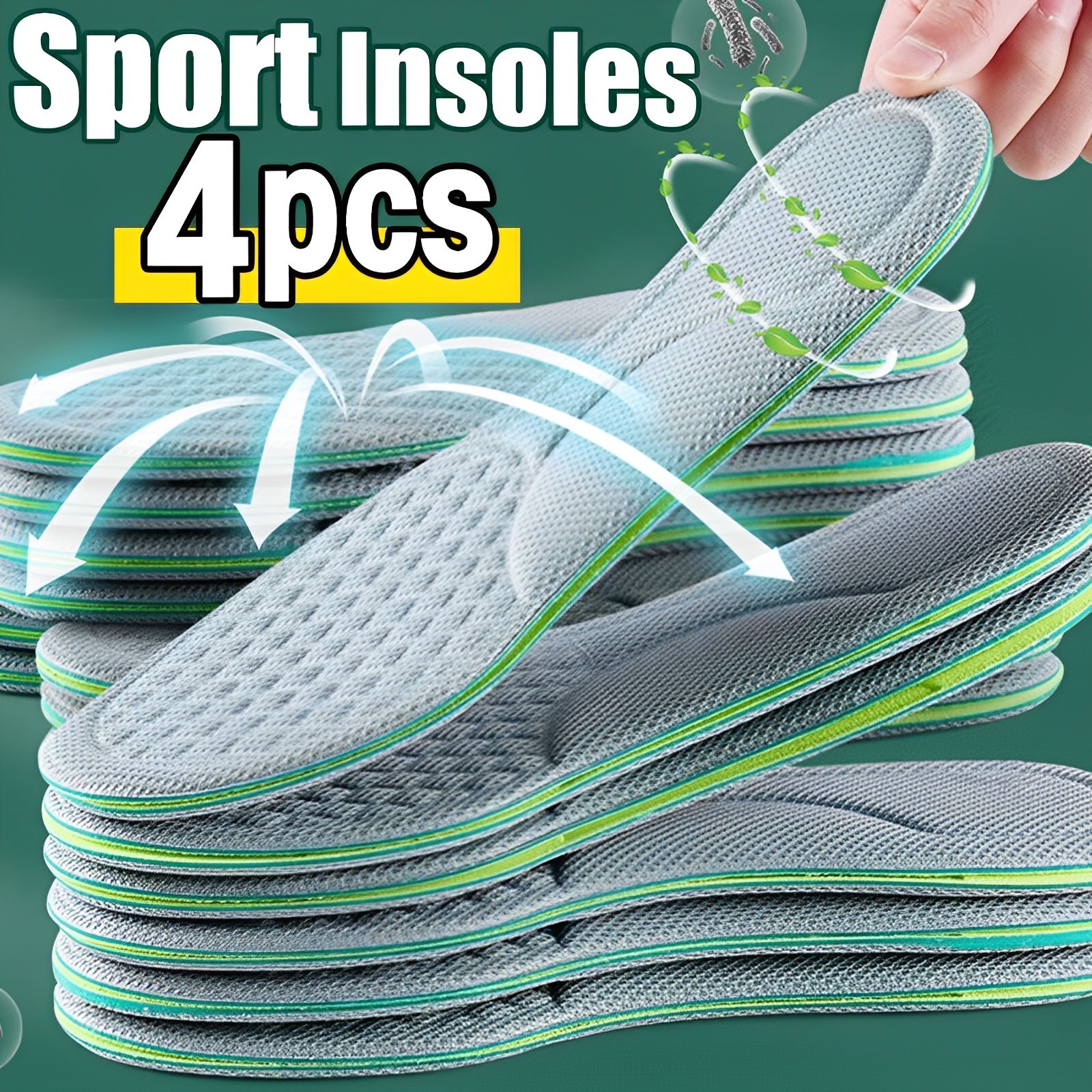 Shoe Parts Accessories 4PCS Soft Memory Foam Insoles for Shoes Men Women Deodorant AbsorbSweat Massage Sport Insole Feet Orthopedic Sole Running 23082