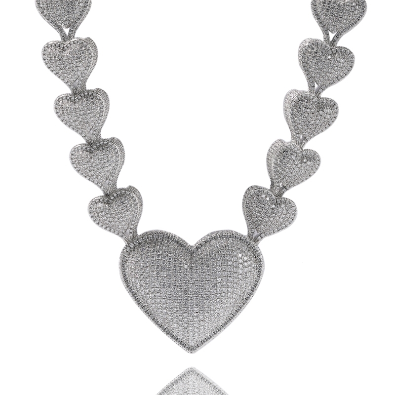 Strands Strings Uwin Heart Necklace With Big Cubic Zirconia Micropave Connected To End Charm Jewelry Women Accessories Gifts l230822