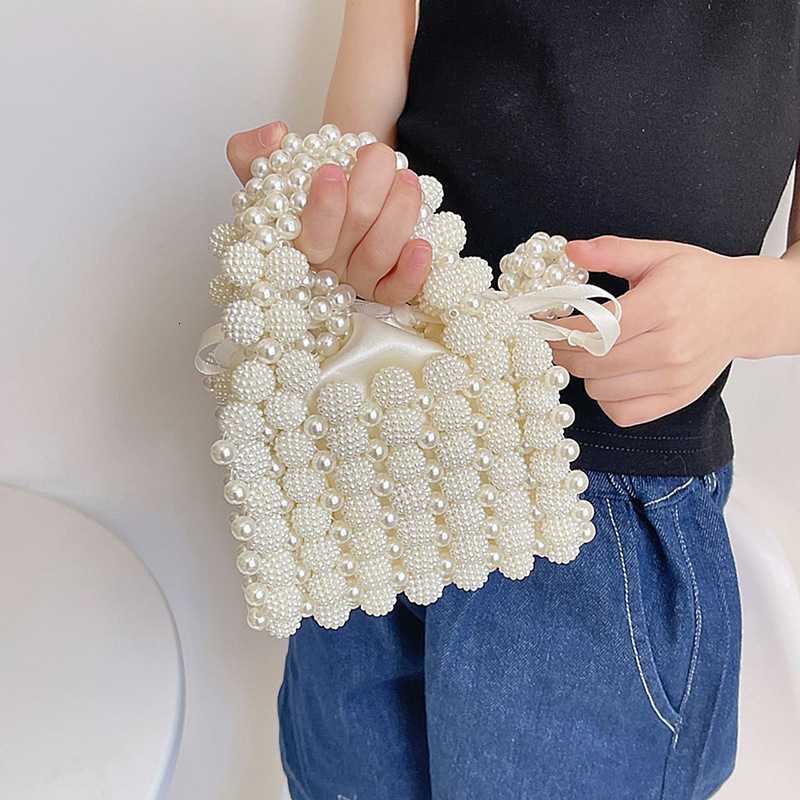 Handbags Children's Mini Clutch Bag Cute Pearl Wallet for Girls Coin Pouch Tote Hand Bags Kawaii Kids Crossbody Bags Gift 230823