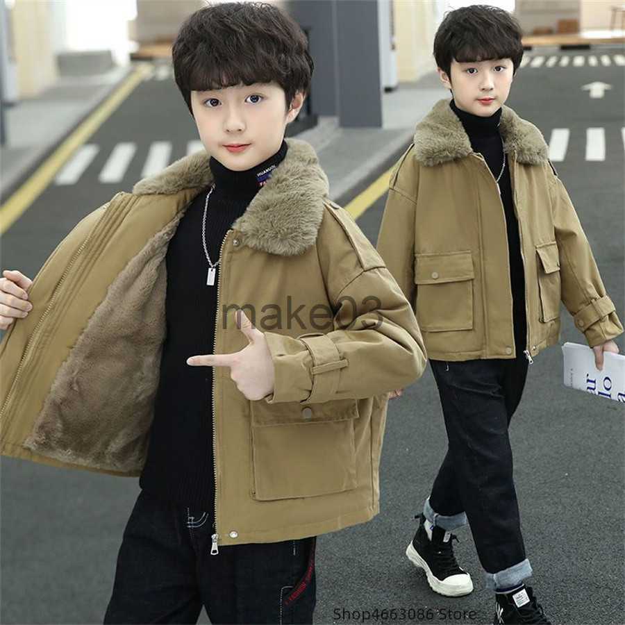 Down Coat 2022 New Winter Children's Warm Cotton Jackets Coats boys Short Quilted Jacket Kids Clothes Boy Outerwear 314 years J230823