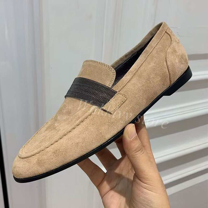 New Dress Shoes Flat Gentleman Style Round Toe Party Casual Shoe Genuine Leather Comfort Loafer Spring Shallow Mouth Walk 230823